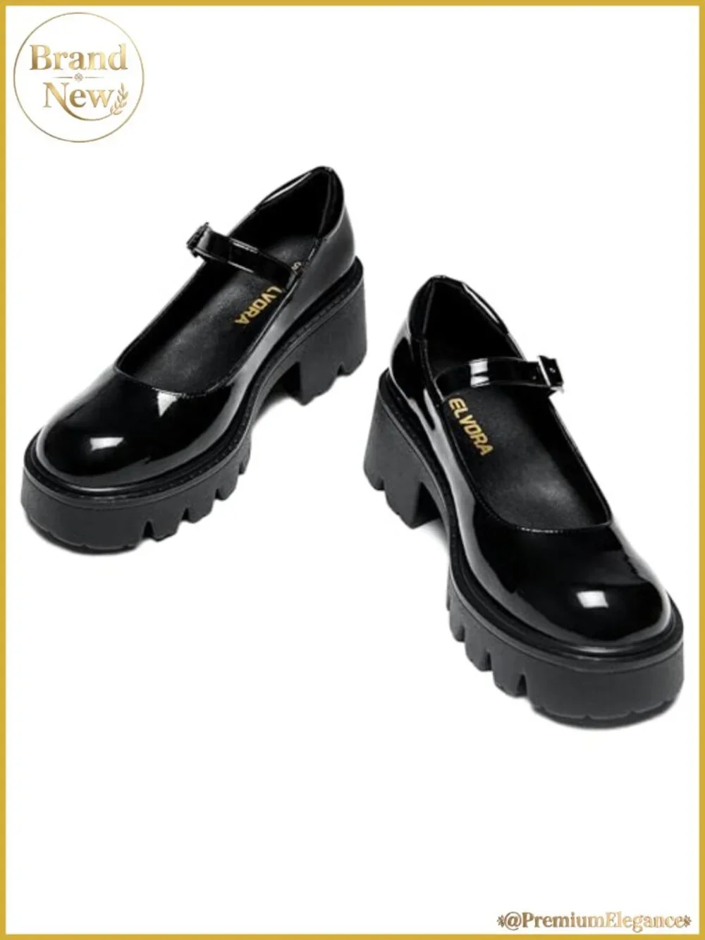 Platform Mary Jane Shoes for Women Chunky Round Toe Dress Shoes